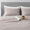 DAPU Linen Duvet Cover Queen, Washed Lightweight Bedding Set with
