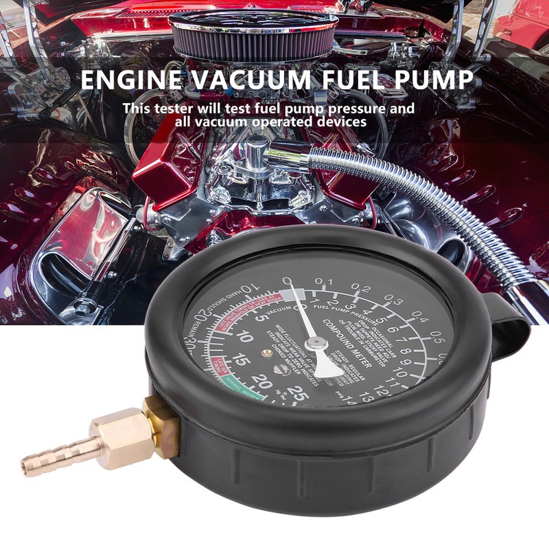 Car Engine Vacuum Fuel Pump&Vacuum Tester Gauge Carburetor Pressure Diagnostics
