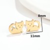 Cute Cat Tiny Stud Earrings for Women Teen Girls Stainless