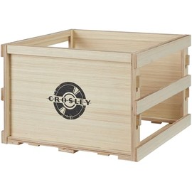 Crosley AC1048A-NA Square Vinyl Record Storage Crate Holds up to 60 Albums, Natural