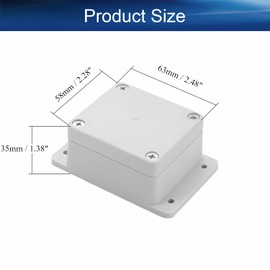 Heyiarbeit 1Pcs 63x58x35mm2.48'' x 2.28'' x 1.38'' ABS White Dustproof With Ear Electrical Boxes Electronic Junction Box Switch Shell Enclosure Project Box Case DIY Box Junction Case Enclosure