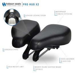 Hobson Pro Hub X2 Saddle – Ultimate Long-Distance Comfort with Magnesium Alloy, Gel Foam Padding, and Water-Resistant Cover for On & Off-Road Cycling