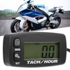 LCD Backlit Gauge Resettable Inductive Tachometer Hour Meter for 2/4