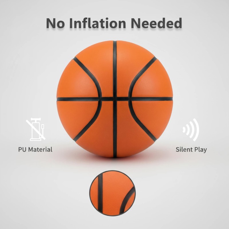 Silent Basketball Size 6 28.5" Airless Indoor Training Ball 20