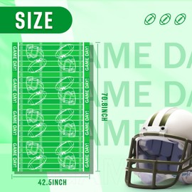 Irenare Football Tablecloth Football Field Touchdown Tablecover Plastic Football Party Table Cloth 42.5 x 70.8 Inch for Decorations Birthday Party Game Supplies (3 Sheet)