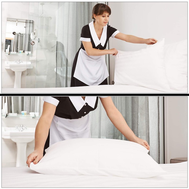 WedDecor 300 Thread Count White Satin Stripe Pillow Cases set