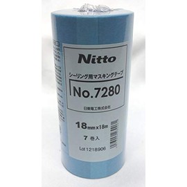 Nitto Denko Masking Tape, Sealing Blue, 7P N0.7280, Width 0.7 inches (18 mm) x Length 6.1 ft (18 m)