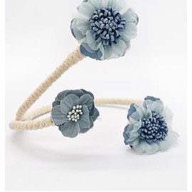 Curtain Tiebacks 2 Packs, Artificial Flower Curtain Holdbacks Clips,Flexible Curtain Buckle Elegant Decorative for Home Living Room Bedroom (Blue)