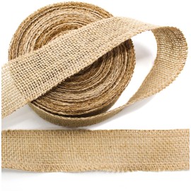 CaPiSo 5 m Jute Ribbon 6 cm Jute Wrap Strips Jute Fabric Decorative Jute Frost Protection Fabric Roll Jute Fabric Lace Burlap Table Ribbon Jute Ribbon Gift Ribbon 5 m Natural