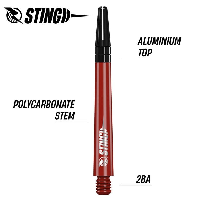 RUTHLESS Sting | Polycarbonate Dart Shafts Solid Red with Black