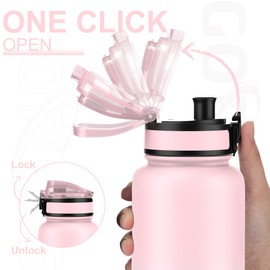 GOPPUS 1200ML/40OZ Stainless Steel Water Bottle 1.2 Litre Metal Vacuum Flask for Travel Double Walled Bottle Leakproof Coffee Flask for Outdoor Large Bottle with Wide Mouth Sport Bottles Keep Hot/Cold