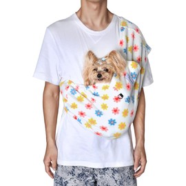 Dog Sling Carrier - Dog Carrier Sling for Small Dogs up to 10 lbs, Cat Sling Carrier with Adjustable Safety Strap & Buckle,Small Dog Sling for Travel, Hands Free Cat Sling (Daisy)