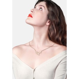 Sofia Milani - Women's Necklace 925 Silver - Leaf Pendant, Gold