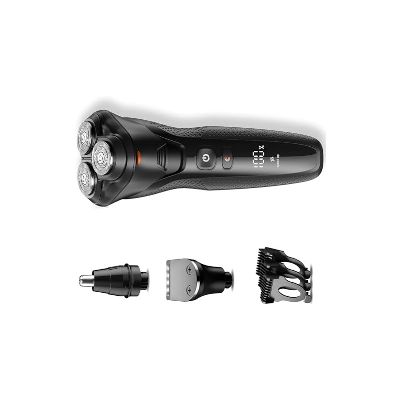 Men's Grooming Kit: 3-in-1 Electric Trimmer & Shaver, IPX7 Waterproof