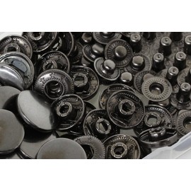 24 Sets Heavy Duty Leather Snap Fasteners Kit, BetterJonny 17mm Metal Snap Buttons Press Studs Leather Rivets Snaps with 4 Setter Tools for Clothes Bracelet Jackets Jeans, 4 Color