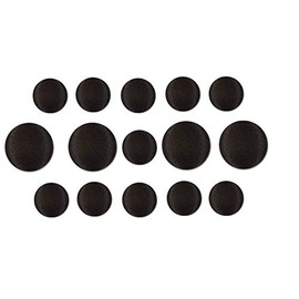 Nakpunar Black Satin Tuxedo Buttons Set - 11 Sleeve or Vest, 4 Suit Fronts