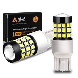 Alla Lighting Super Bright 39-SMD T20 7443 7440 W21W LED Bulb High Power 2835 Chipsets 6000K Xenon White LED Back-up Reverse Light Bulbs Lamps Replacement W/Projector Lens