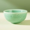 SILINE 4.5" Green Porcelain Bowls Set of 2,Genuine Longquan Celadon