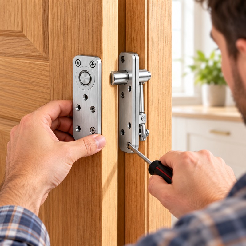360-Degree Rotating Stainless Steel Hidden Door Hinges – Heavy-Duty Invisible