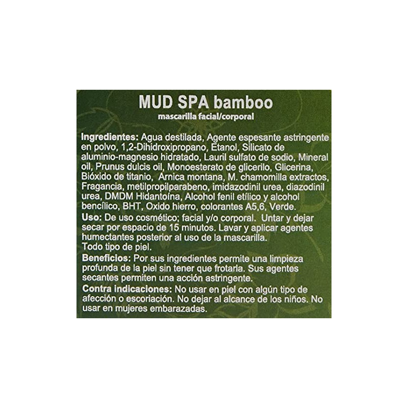 Mascarilla Facial De Bambú (Bamboo) Terapia Spa 1 Kg Granel