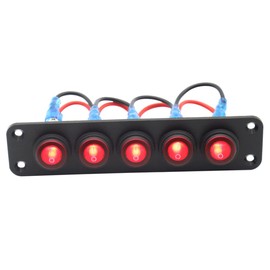 Vaguelly Gang Rocker Switch Panel Led Indicator Easy Installation for Automotive and Boat Use and Construction Dc Compatible