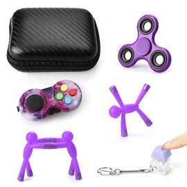 HTSHO Adult Fidget Toys, Fidgets for Teens, Road Trip Activities for Kids, Car Activities for Kids Ages 3-5, 4-8, Toddler Travel Essential (Purple)