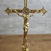 BC Catholic Metal Standing Crucifix, Jesus Christ Cross for Altar,