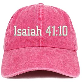 Trendy Apparel Shop Isaiah 41:10 Washed Pigment Dyed Baseball Cap - Fuchsia