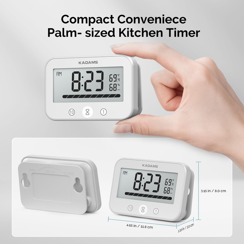 KADAMS Shower Timer Clock Waterproof Bathroom Timer – Digital Wall