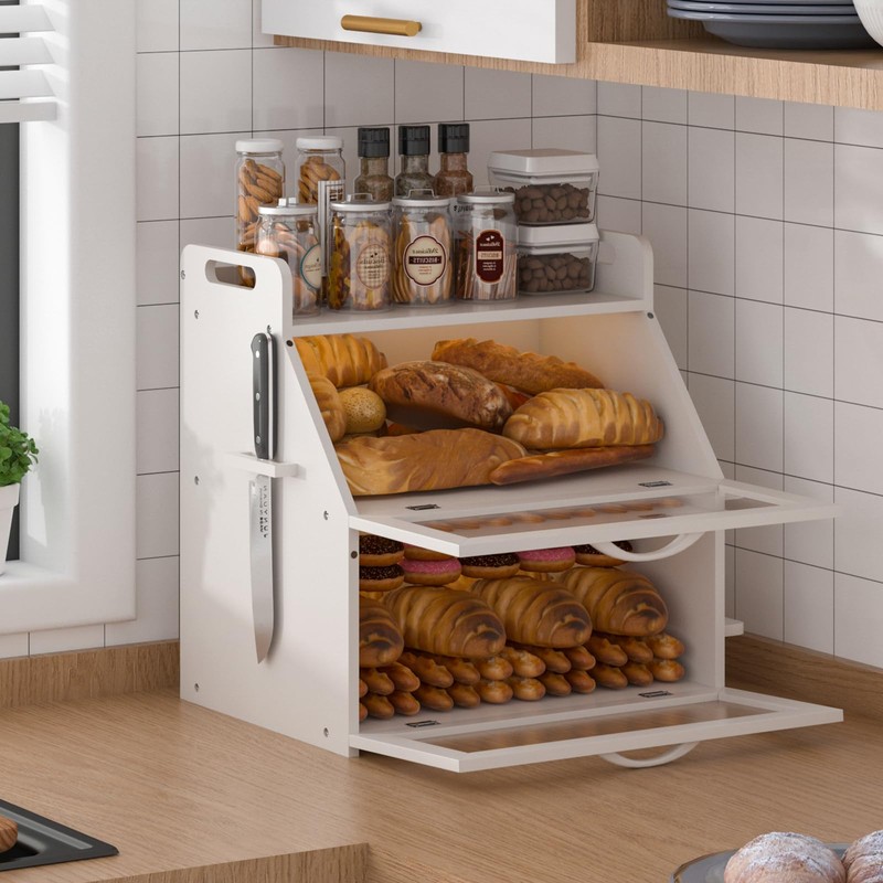 Bread Box, Bread Box for Kitchen Countertop, Large Bread Storage