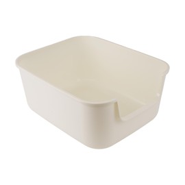 LoopTime Large Cat Litter Box with High Sides,Cat Boxes for Indoor Cats,Cat Litter Pan for Kitty,Litter Box with Low Entry,Easy to Clean,Anti-Splashing (White)