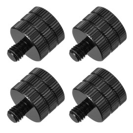 MECCANIXITY Mic Stand Adapter Female M8 to M6 Male Aluminum Alloy Mic Screw Adapter for Microphone Tripod Stand Black 4 Pcs