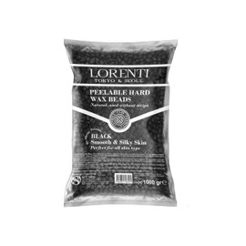 Lorenti Professiona Hard Wax Black Beads 1000g | Painless Hair Removal of Full Body and Face | Vegan | 100% Natural Less Pain Wax | for Women and Men | Black Beads