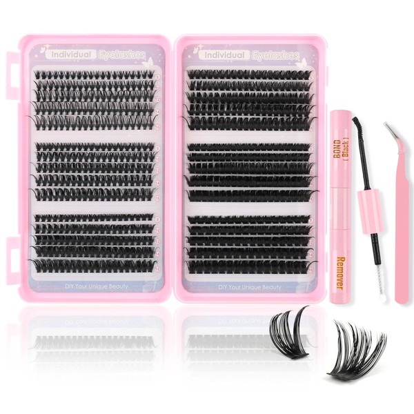 Silkiwinki Individuel Eyelashes Set 580PCS Natural Cluster Lashes Book with