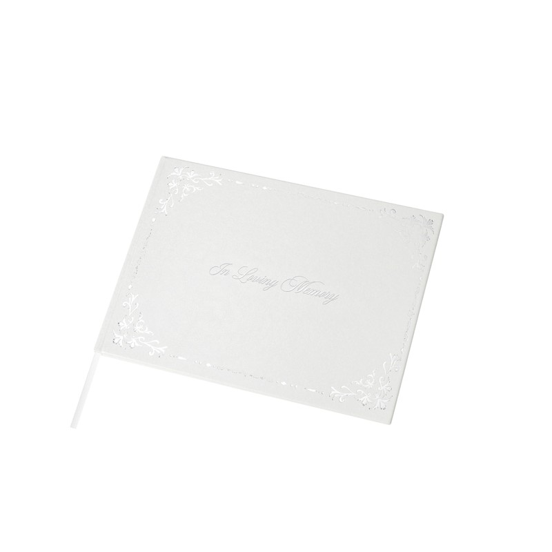Funeral Book White for Loved Ones in Loving Memory of
