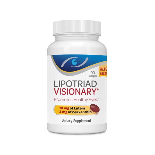 Lipotriad Visionary Eye Vitamin and Mineral Supplement with AREDS2® ingredients in our own custom formula, 90 Count