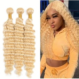 GzorOuzr 613 Deep Wave Hair 3 Bundles For Women Grade 8A Unprocessed Virgin Hair Bundles 22 22 22 Inch