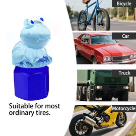 I3DIDEA Glow in The Dark Tire Valve Caps-4 Pieces Cute Animal Auto Exterior Accessories for Men/Women, Fun Tire Accessories Universal Fit for Most Car Motorcycles Trucks Bicycles. (Blue Frog)