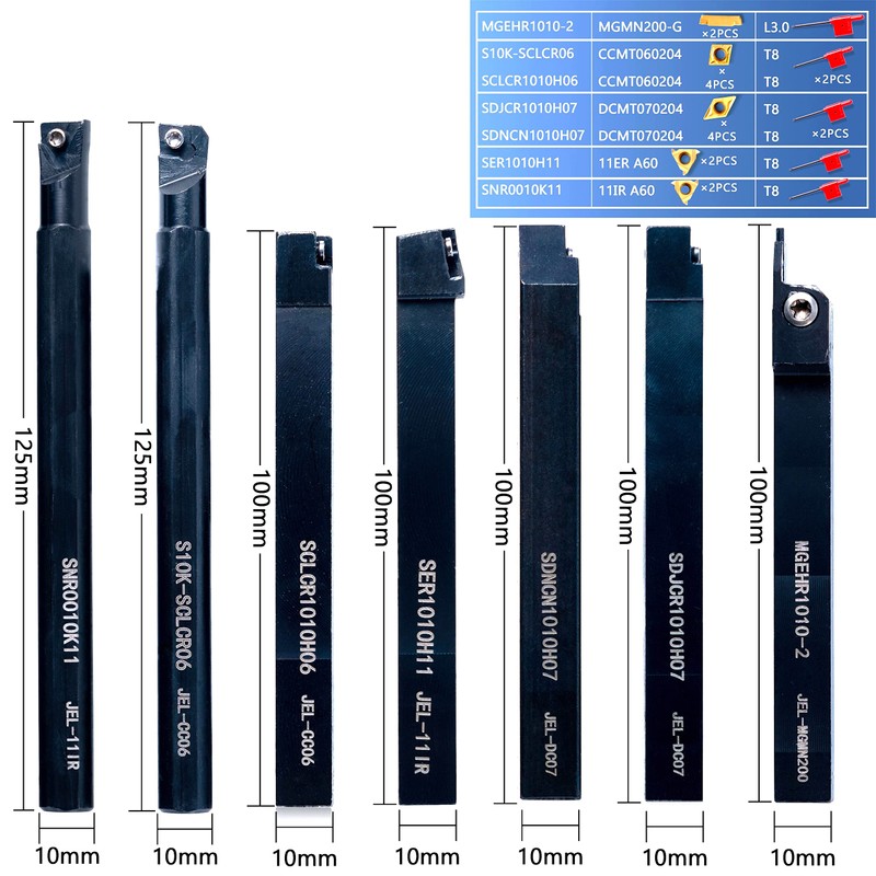RupXinSplend Lathe Turning-Tools Threading Holder 21pcs - Metal Lathe Cutting
