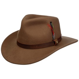 Stetson Oklahoma Wool Felt Western Hat Outdoor (S (54-55 cm) - Brown)