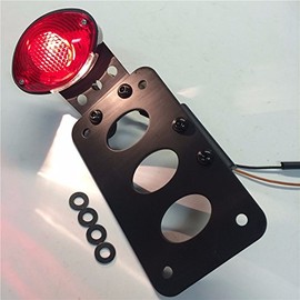 SMT-Black Custom Horizontal Vertical mount License Plate Bracket with Red Taillight Compatible With most Applications Harley Metric Bikes Choppers See picture Compatible With detail measurement