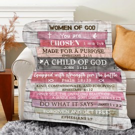 Farecnt Christian Gifts for Women, Christian Gift Blanket 60"x50", Religious Gifts for Women, Gifts for Women of God, Catholic Gifts, Bible Gifts, Spiritual Gifts, Encouragement Birthday Gifts