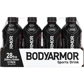 BODYARMOR Sports Drink Sports Beverage, Blackout Berry, Coconut Water Hydration, Natural Flavors With Vitamins, Potassium-Packed Electrolytes, Perfect For Athletes, 28 Fl Oz (Pack of 12)