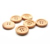 CRAFTMEMORE Wooden Buttons 4 Holes Round Wood Button for Garment