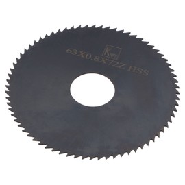 sourcing map Circular Saw Blade, 63mm (2-1/2") Dia 0.8mm Thick 72 Tooth, 6542 High Speed Steel (HSS) Nitriding Milling Cutter with 16mm Arbor for Metal Wood Cutting
