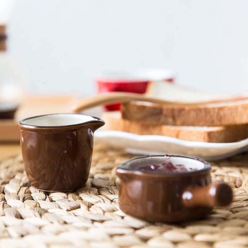 CHOOLD Colorful Mini Ceramic Milk Creamer Jug, Coffee/Milk/Sauce Pitcher 4Pcs