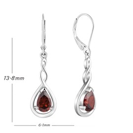 Starnny Infinity Earrings 925 Silver Hanging Hoop Earrings Dangle Women with 3A Zirconia for Women, White Gold, Cubic Zirconia