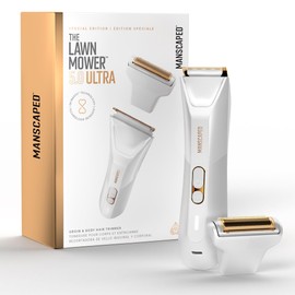 MANSCAPED® The Lawn Mower® 5.0 Ultra Men's & Women's Groin & Body Hair Trimmer – Dual-Head SkinSafe® Trimmer & Foil Blades, Waterproof Wet/Dry Groomer, USB-C Rechargeable with Travel Case, White