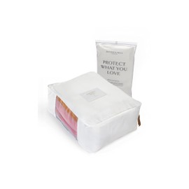 Luxury Cotton Sweater Storage Bag | Fits 5 Fine Knit Sweaters | 15 Inch | Certified Organic Cotton Cashmere Garment Bag | Breathable | Organizer for Sweaters and Linen | Certified Carbon Neutral