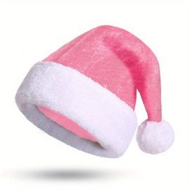 Komonee Baby Pink Santa Claus Christmas Hat Xmas Novelty Party for Festive Holidays Fancy Dress Up Unisex Costume Accessory New Years Fun Adults and Children